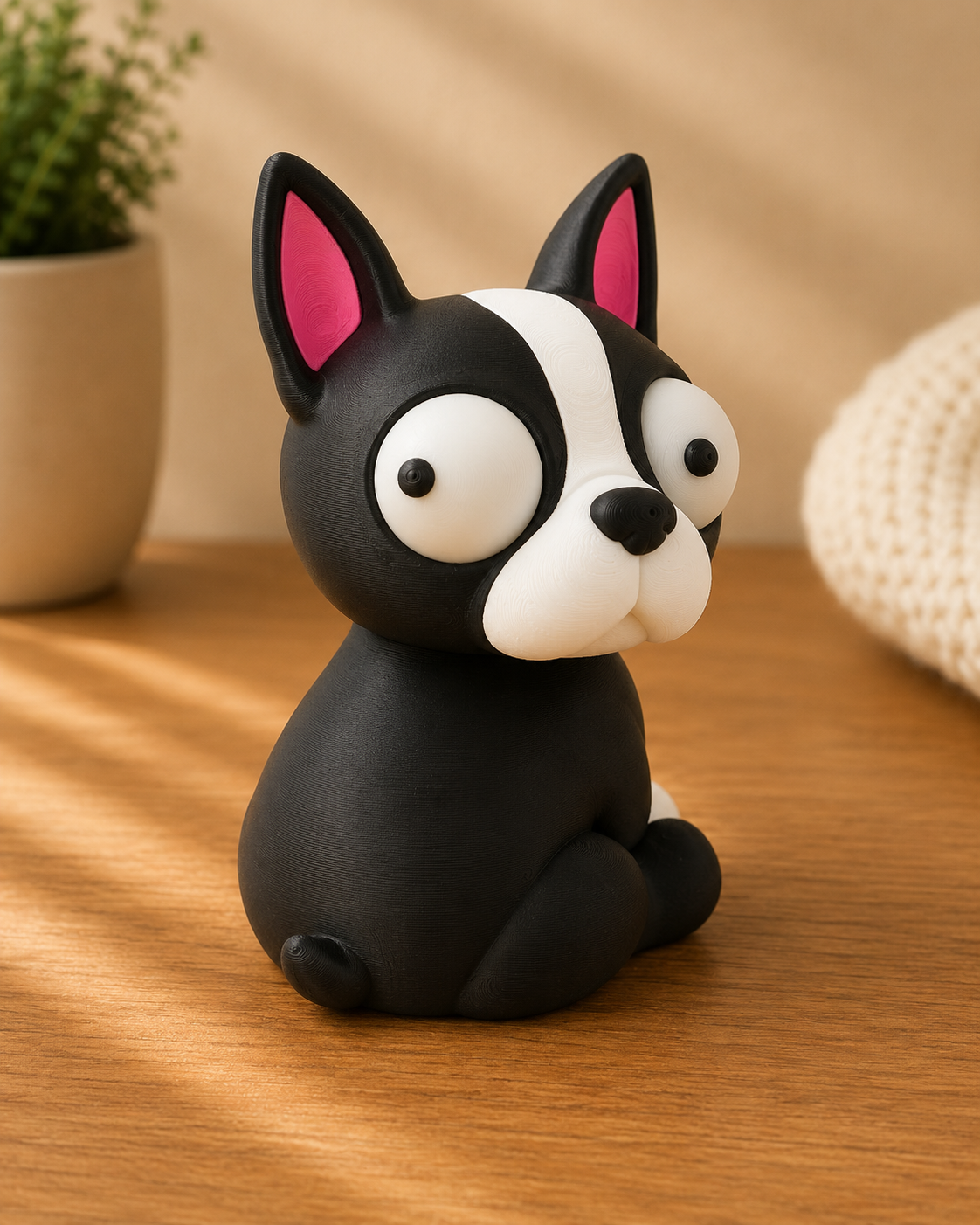 Goofy Boston Terrier | Süße 3D-gedruckte Sammelfigur – VantaVice