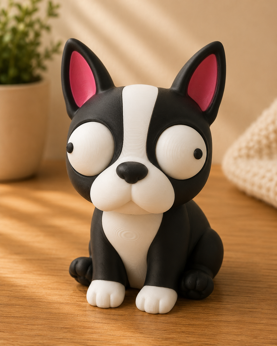 Goofy Boston Terrier | Süße 3D-gedruckte Sammelfigur – VantaVice