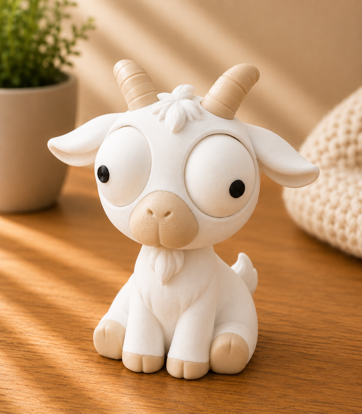 Goofy Ziege | Süße 3D-gedruckte Sammelfigur – VantaVice