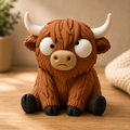 Goofy Highland-Rind | Süße 3D-gedruckte Sammelfigur – VantaVice