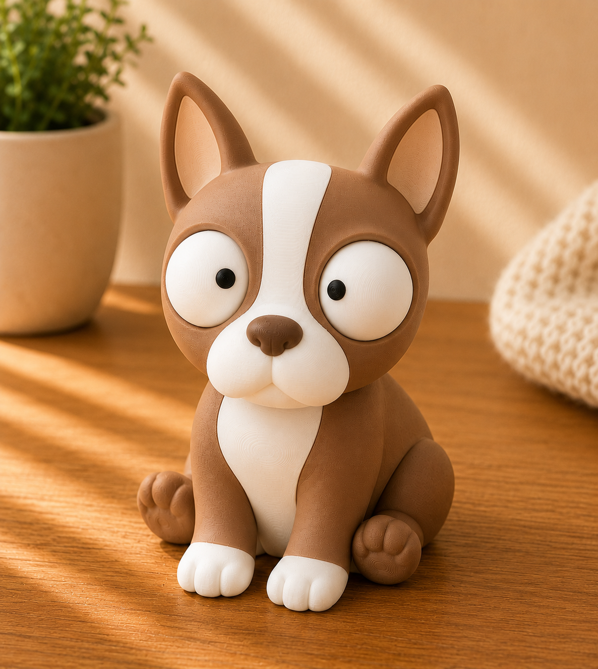 Goofy Boston Terrier | Süße 3D-gedruckte Sammelfigur – VantaVice