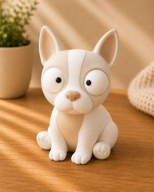 Goofy Boston Terrier | Süße 3D-gedruckte Sammelfigur – VantaVice